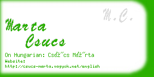 marta csucs business card